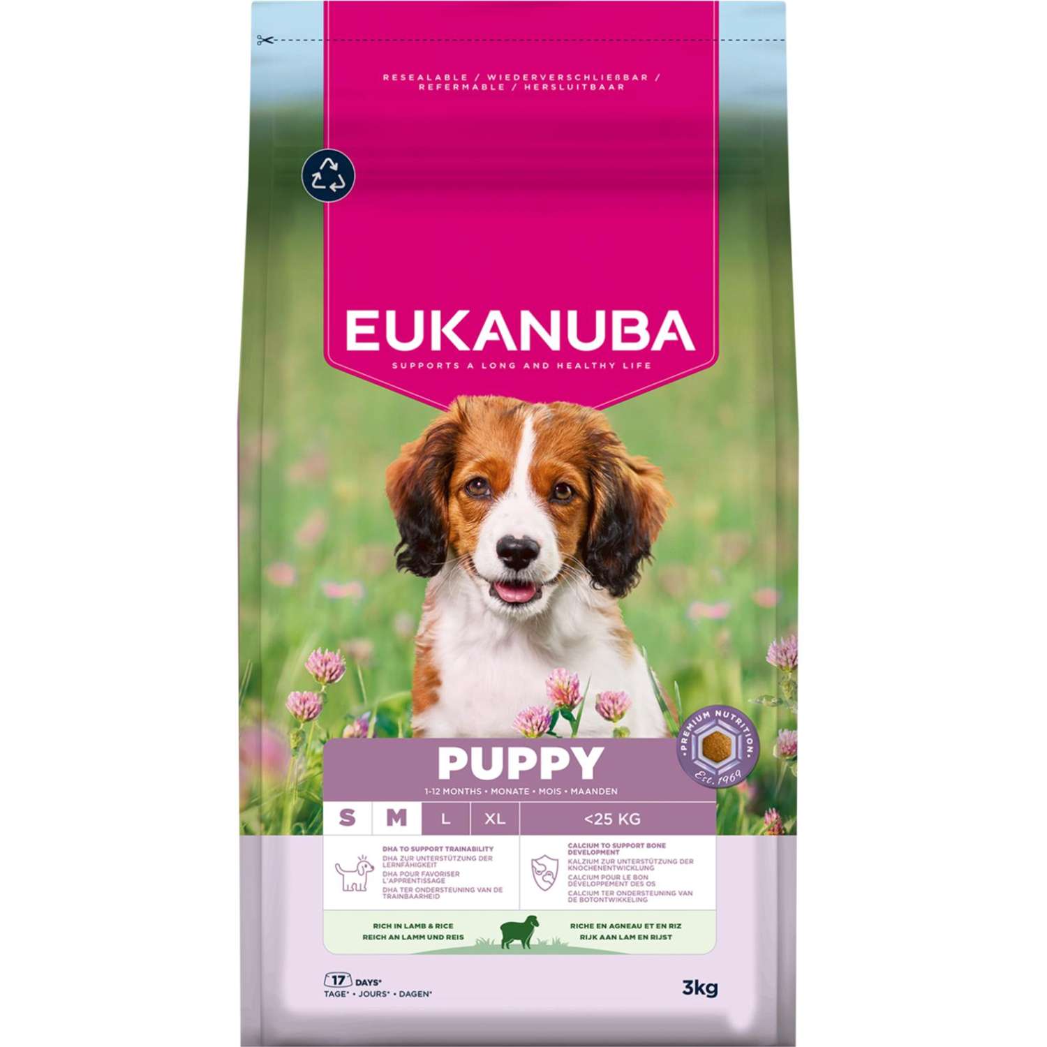 EUKANUBA Puppy Small/Medium Breed Lam & Ris 2,5 kg / 12 kg - 3 kg - Hundefoder