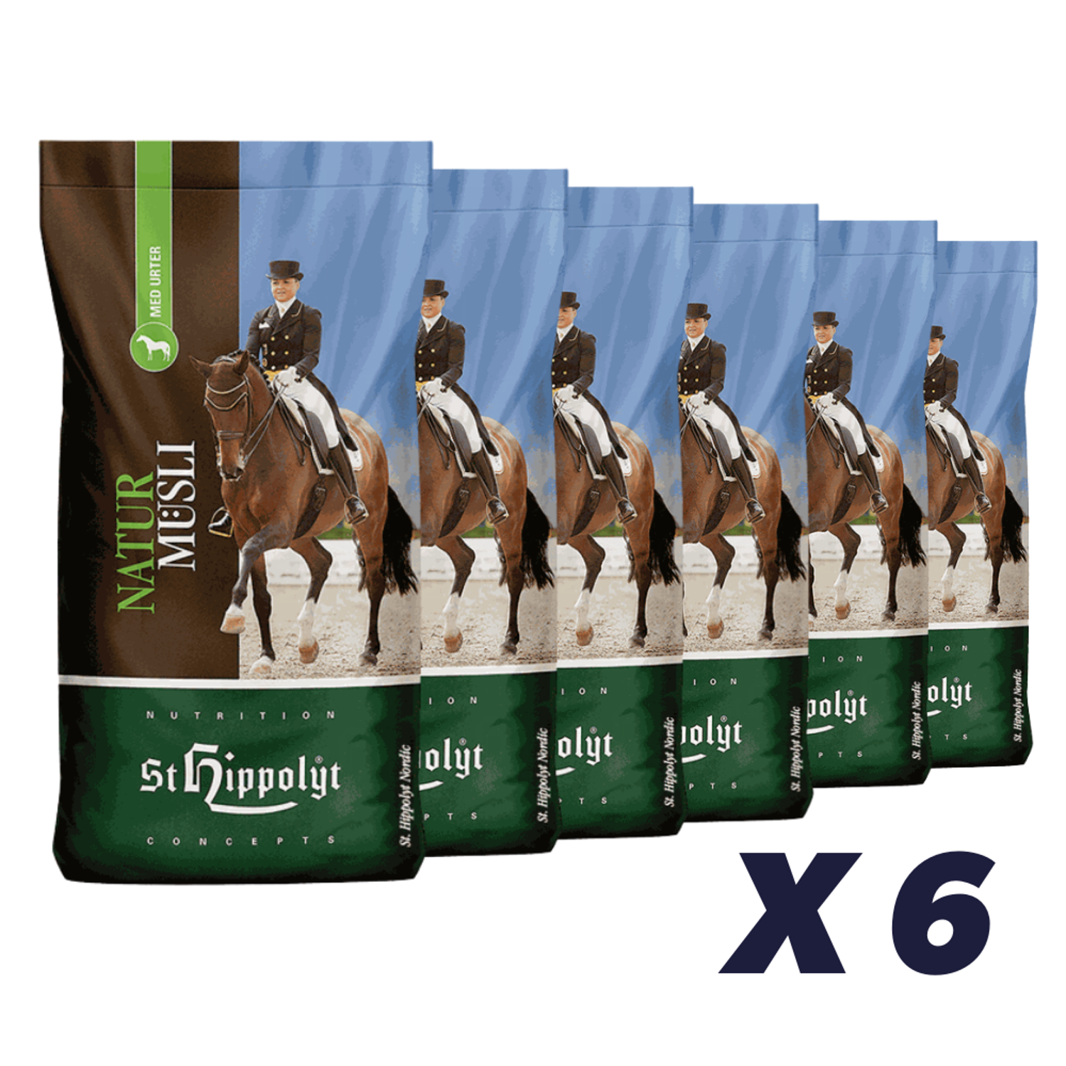 6 x NaturPellets m/urter 18 kg - Hestefoder