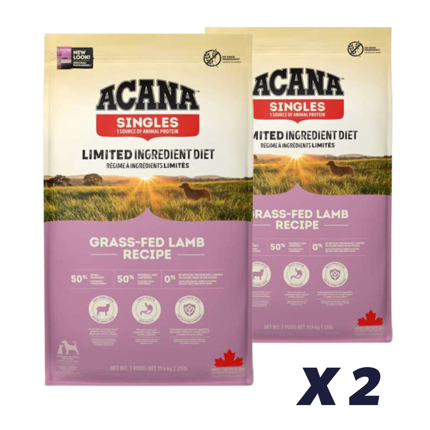 2 x Acana Grass- Fed Lamb 6 kg - Hundefoder