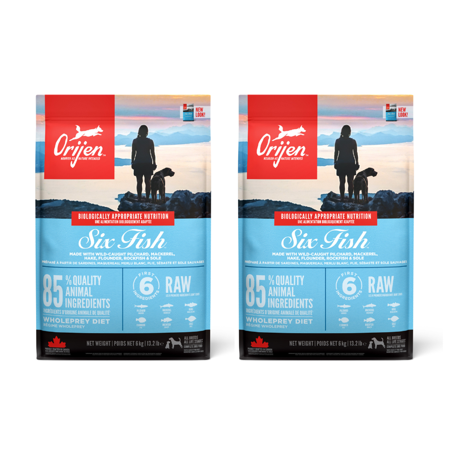 2 x ORIJEN Six Fish Dog 6 kg - Hundefoder