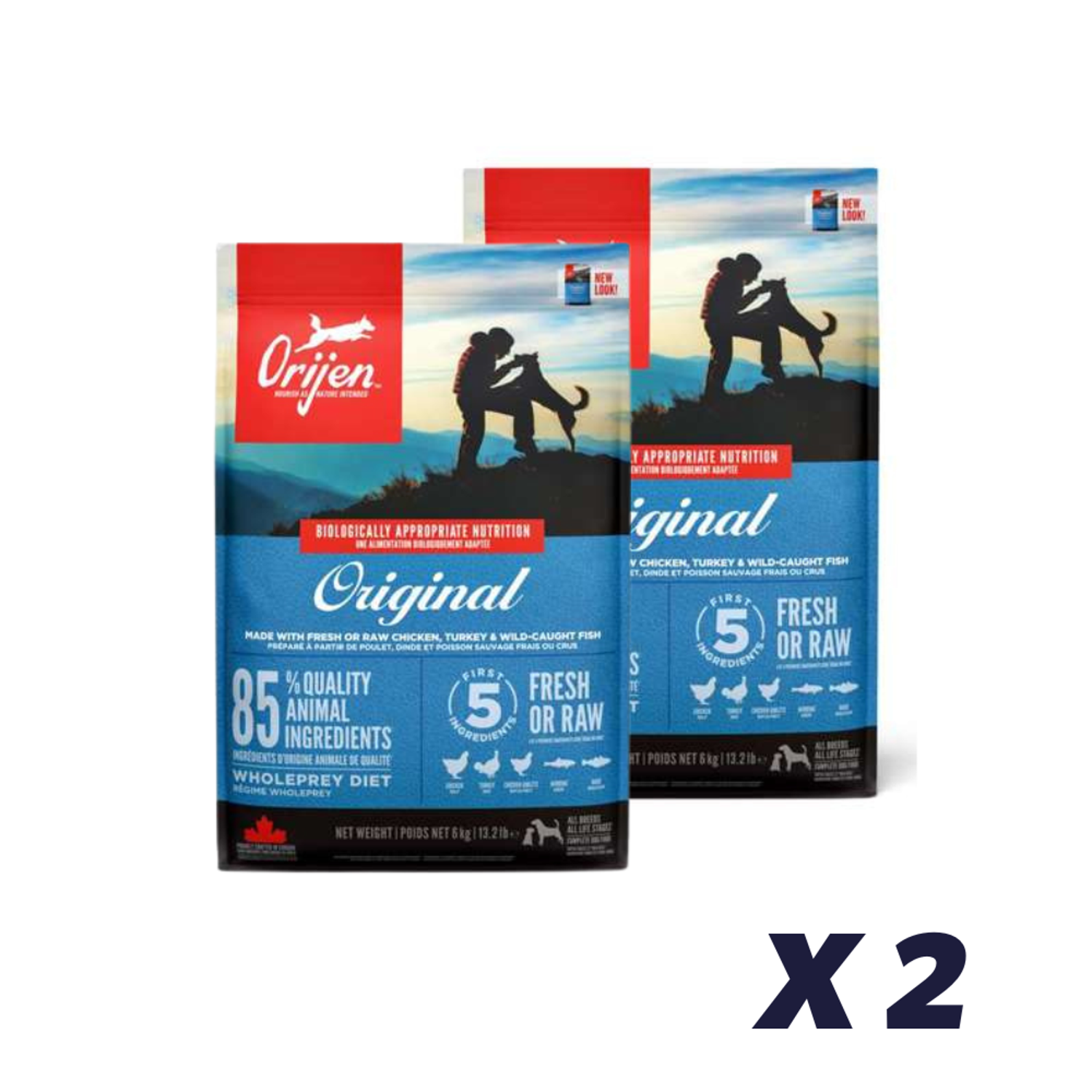 2 x ORIJEN Original 2 kg - Hundefoder
