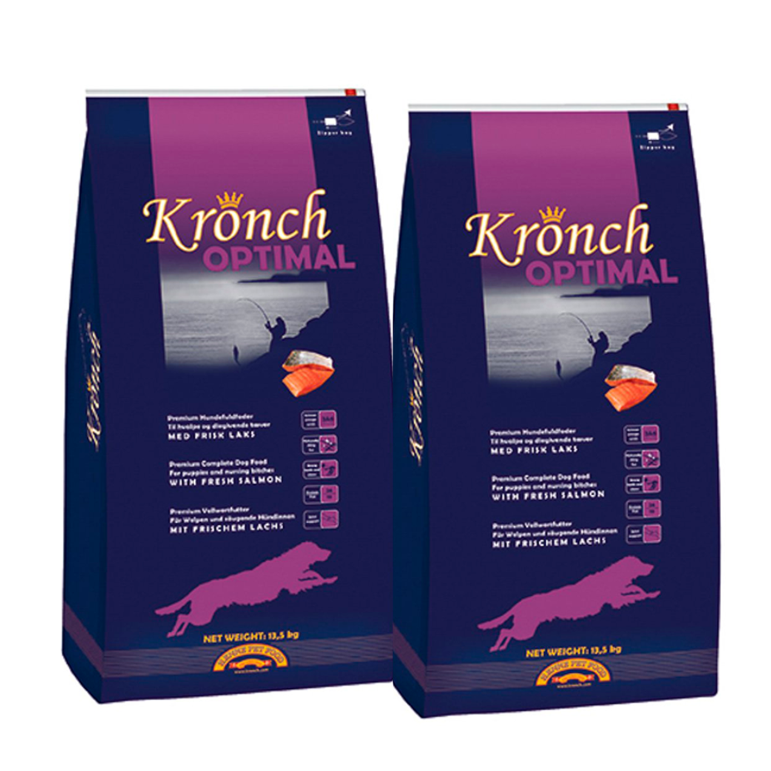 2 x Kronch Optimal Puppy 13,5 kg - Hundefoder