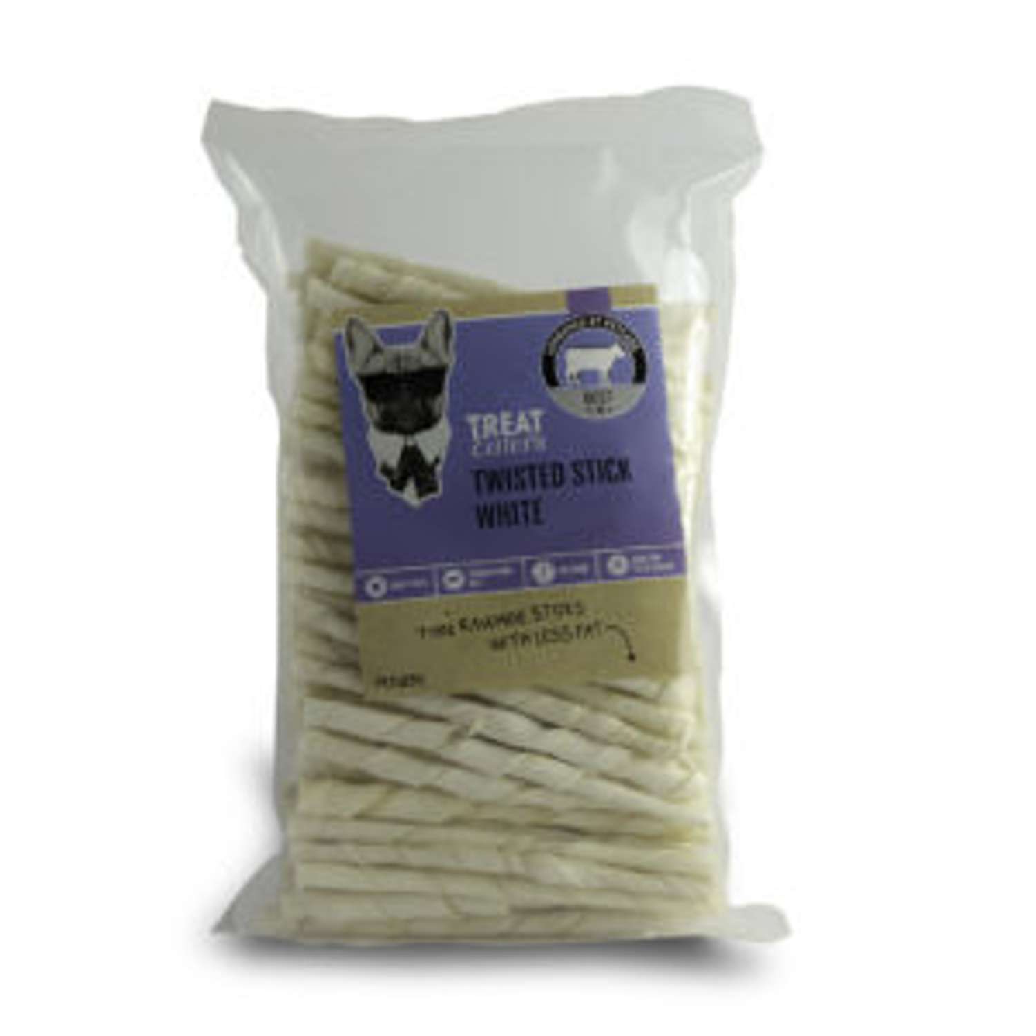 TE Twisted Stick White 8 mm, ca 500g - Hundesnacks / Godbidder