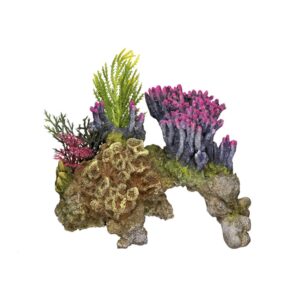 Akvariedekoration - Coral stone med plants