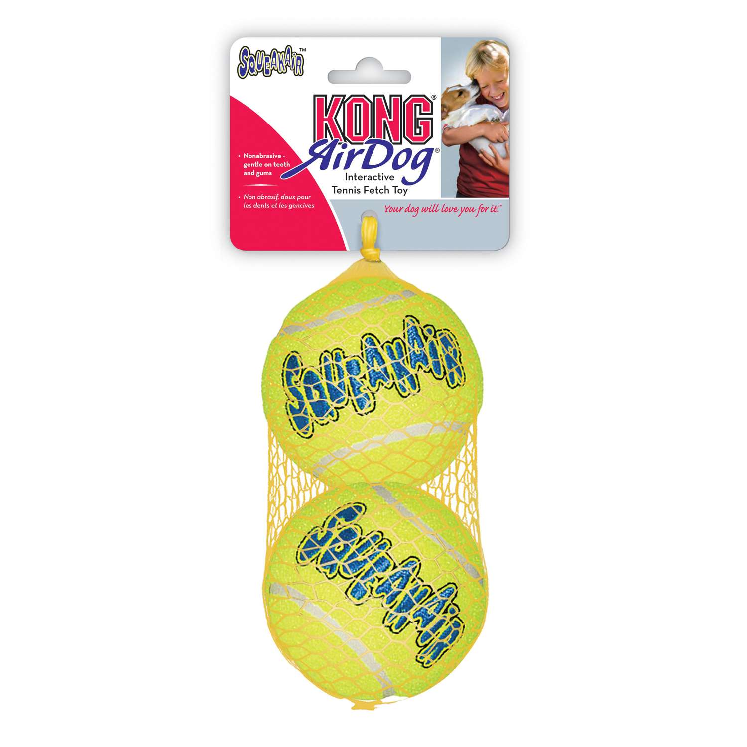 KONG AirDog Squeaker tennisbolde - L - Hundelegetøj