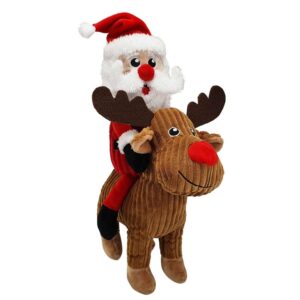 Plush Santa Claus on a moose, 38 cm
