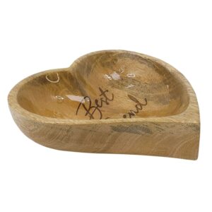 Træskål HEART, anti slip