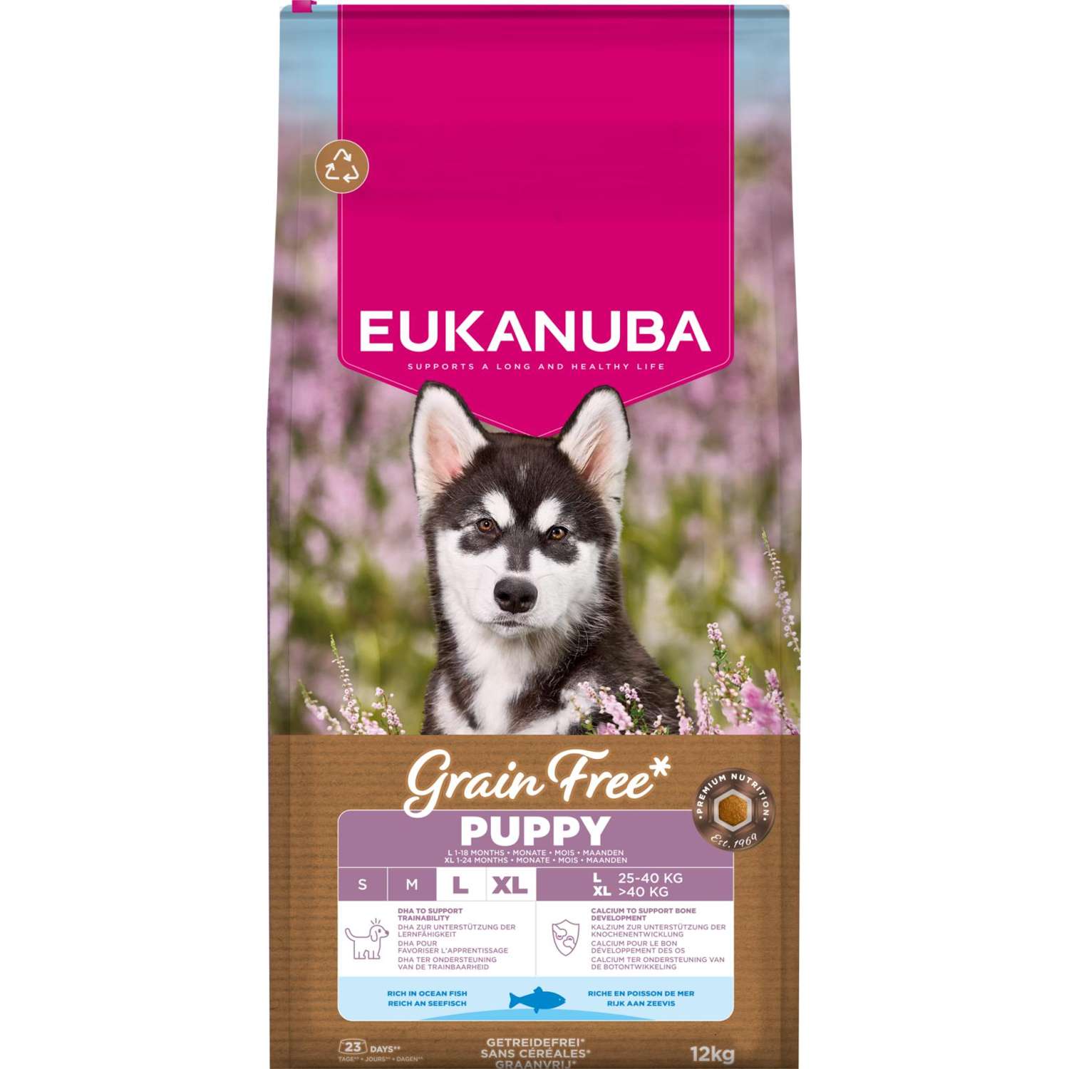 EUKANUBA Puppy & Junior Large Grainfree havfisk 3 kg / 12 kg - 12 kg - Hundefoder