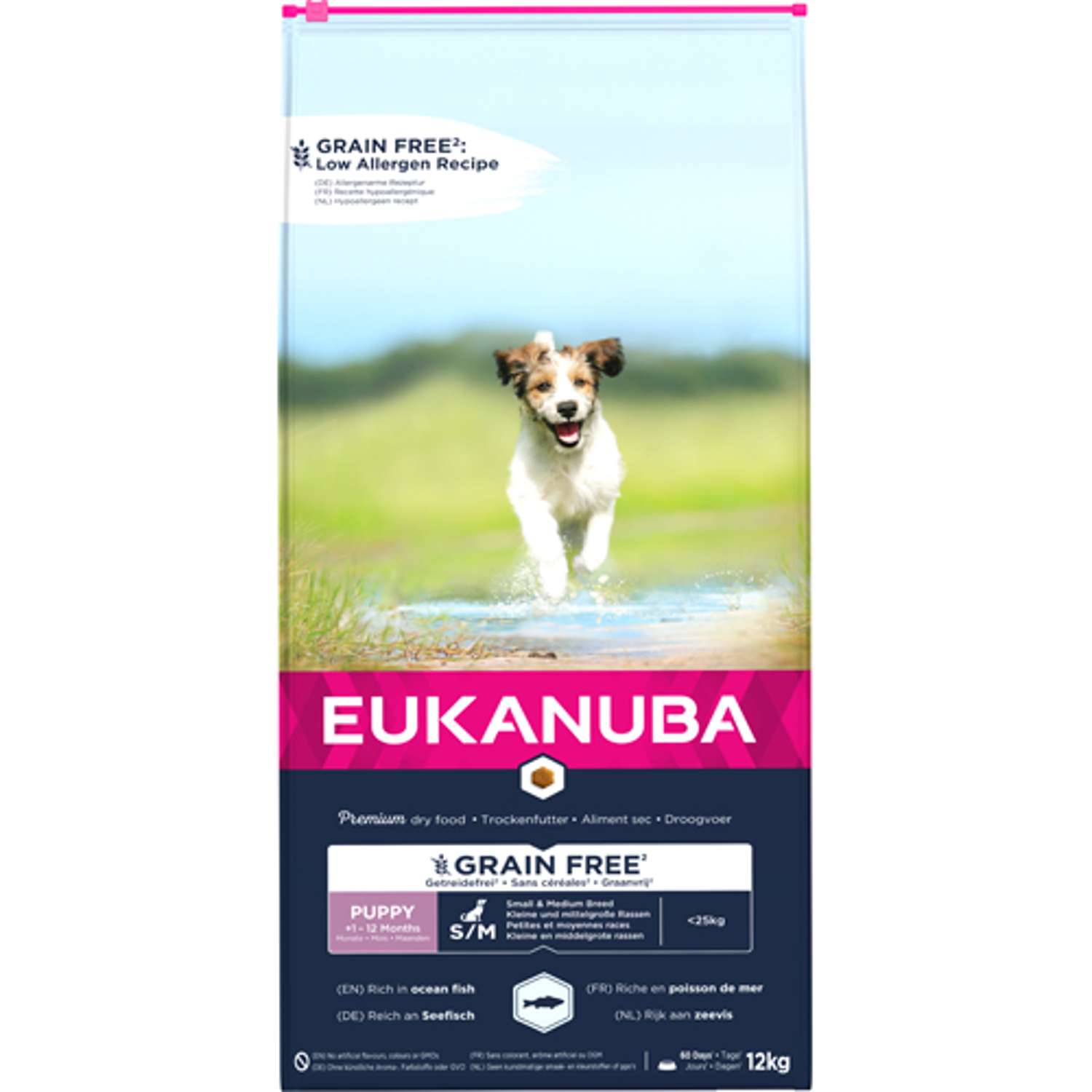 EUKANUBA Puppy & Junior Small/Medium Grainfree havfisk 3 kg / 12 kg - 12 kg - Hundefoder