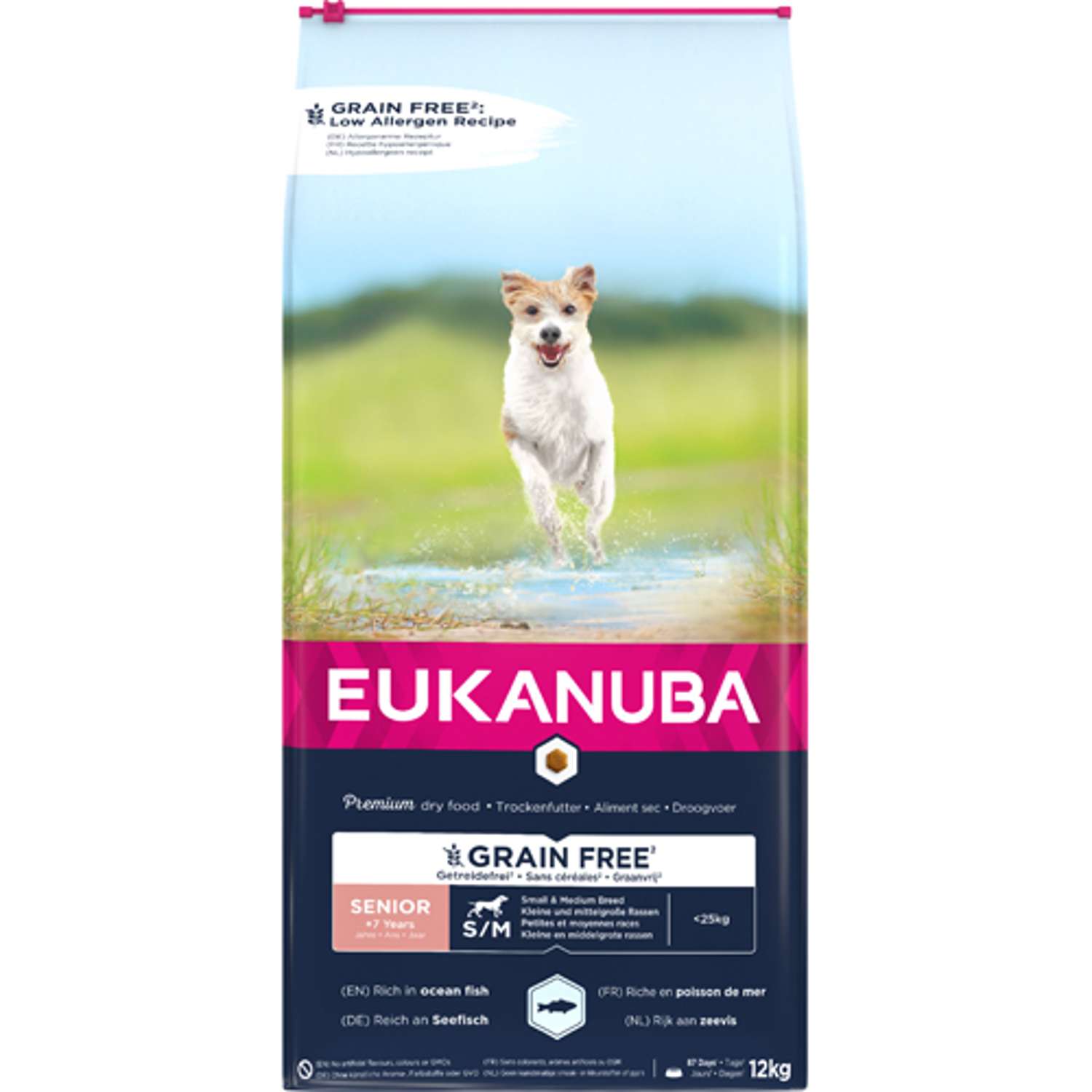EUKANUBA Senior Small/Medium Grainfree havfisk 3 kg / 12 kg - 12 kg - Hundefoder