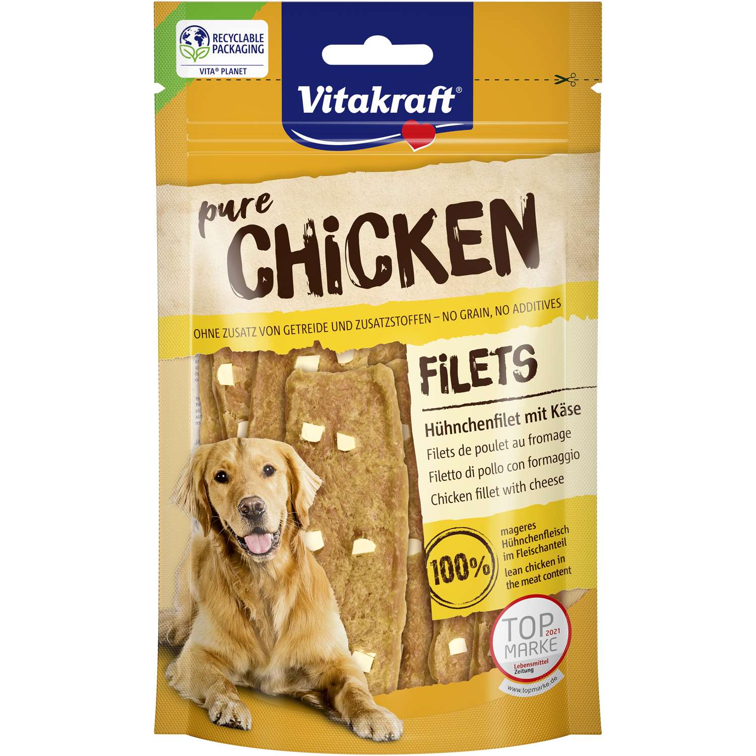 CHICKEN kylling - filet med ostestykker - Hundefoder