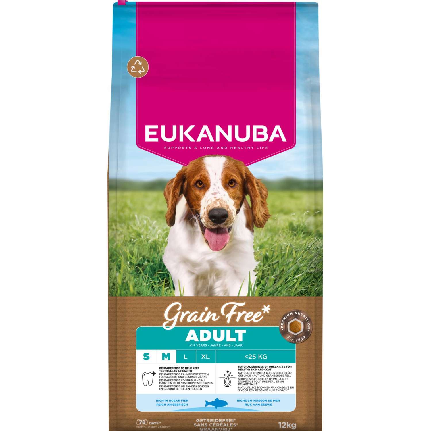 EUKANUBA Adult Small/Medium Grainfree havfisk 3 kg / 12 kg - 3 kg - Hundefoder