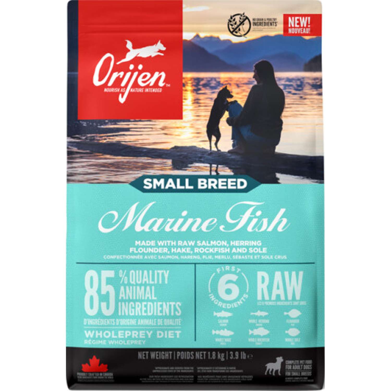 ORIJEN DOG Adult Small Breed Marine Fish - 1,8 kg - Hundefoder