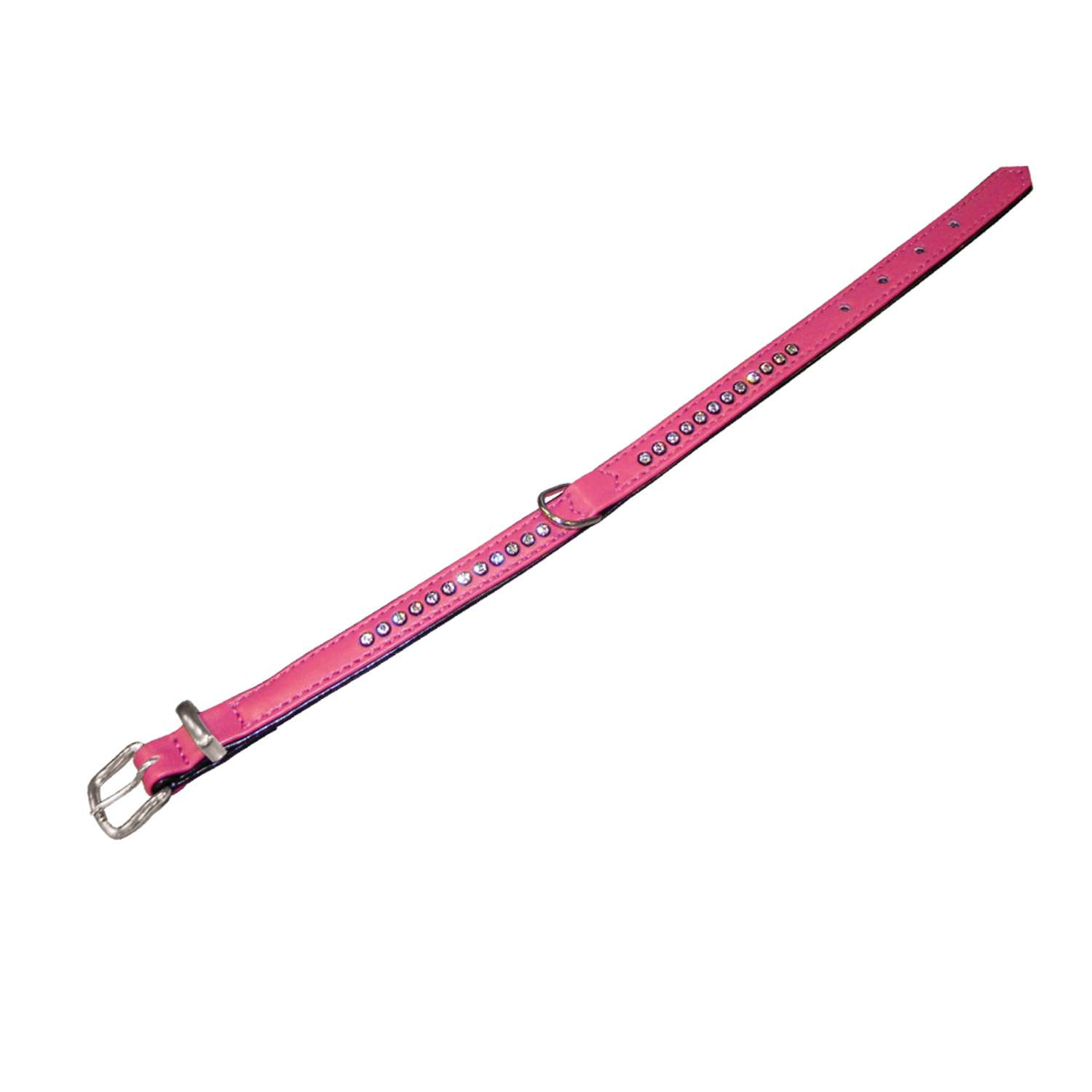 Halsbånd Crystal - Enkelt række - XS - Pink