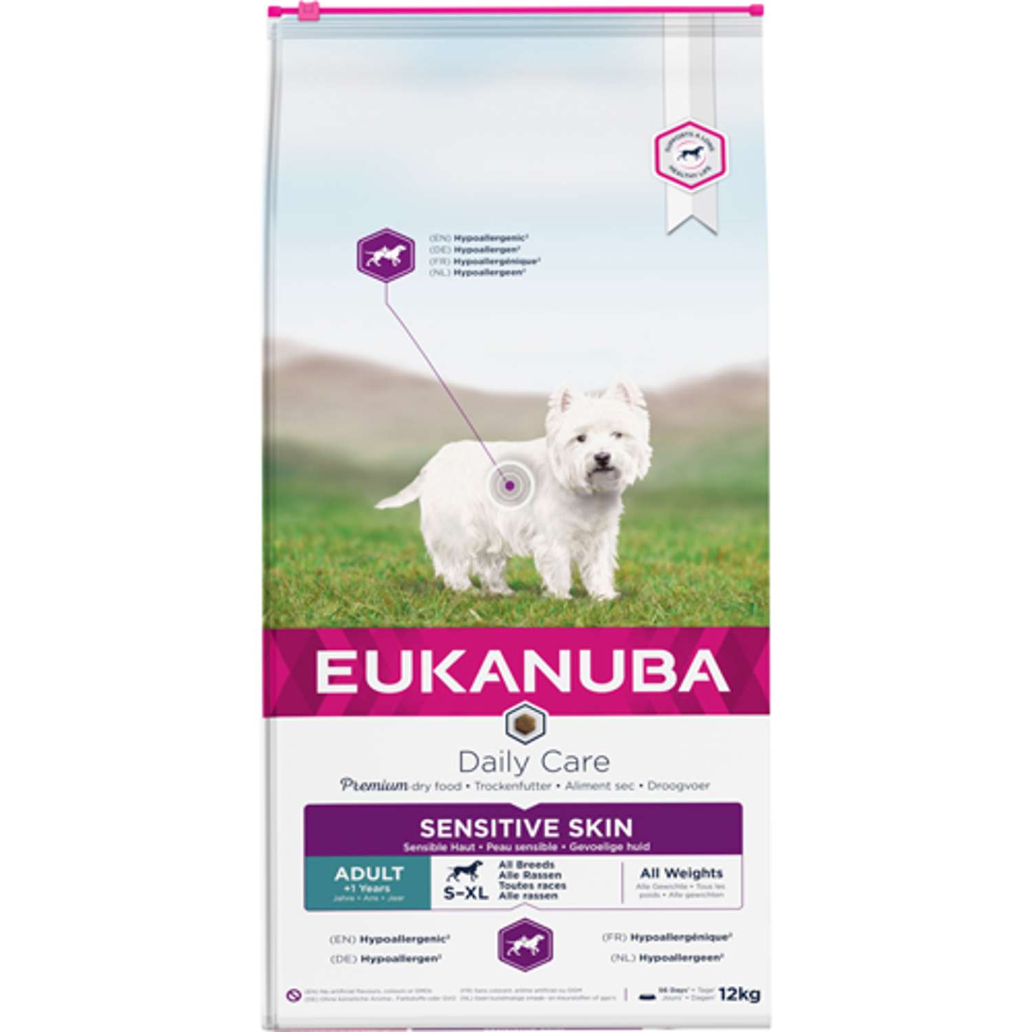 DailyCare Adult All Breeds Sensitive Skin 2,3 kg / 12 kg - 12 kg - Hundefoder