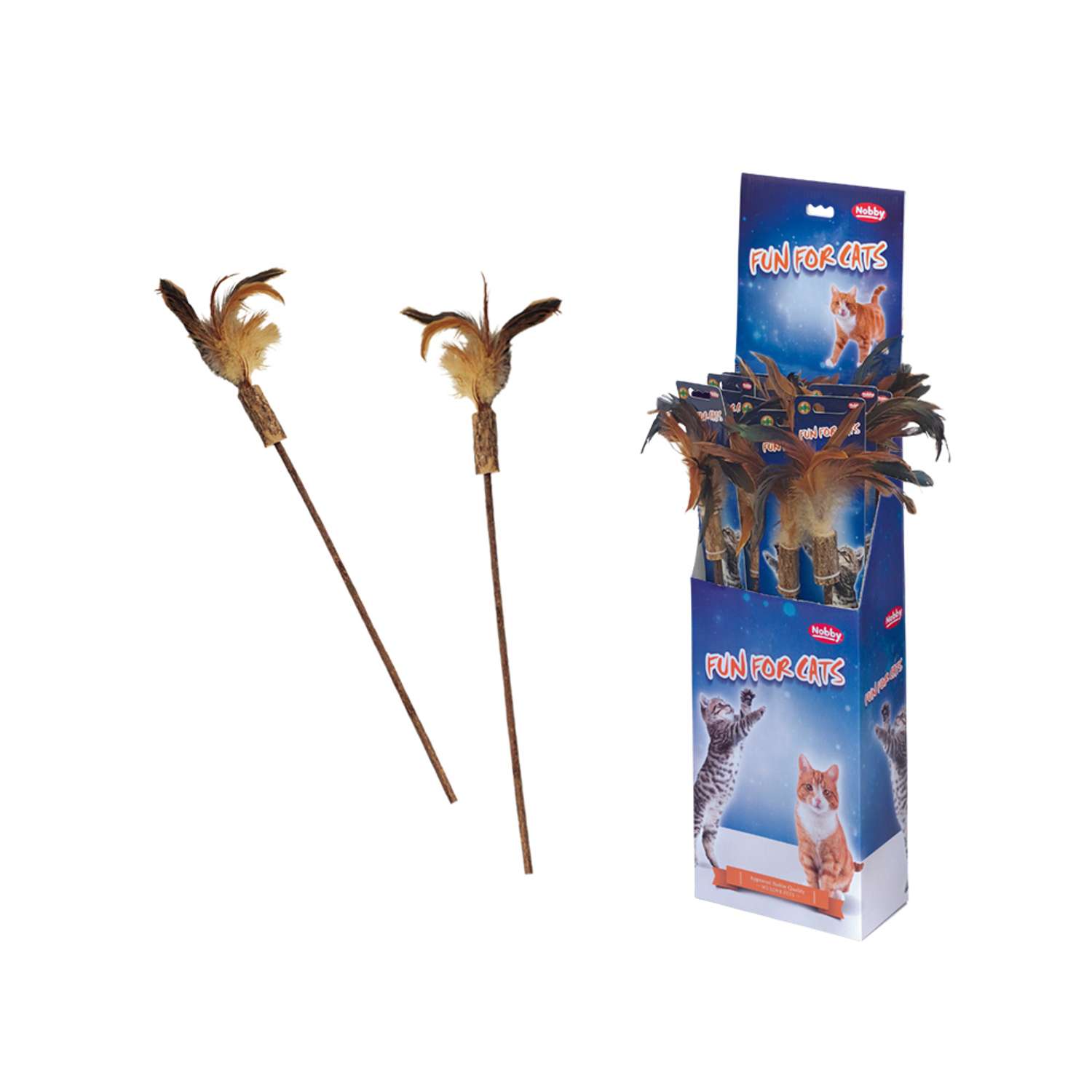 Katte legetøj pole: 42 cm, appr. 10 cm