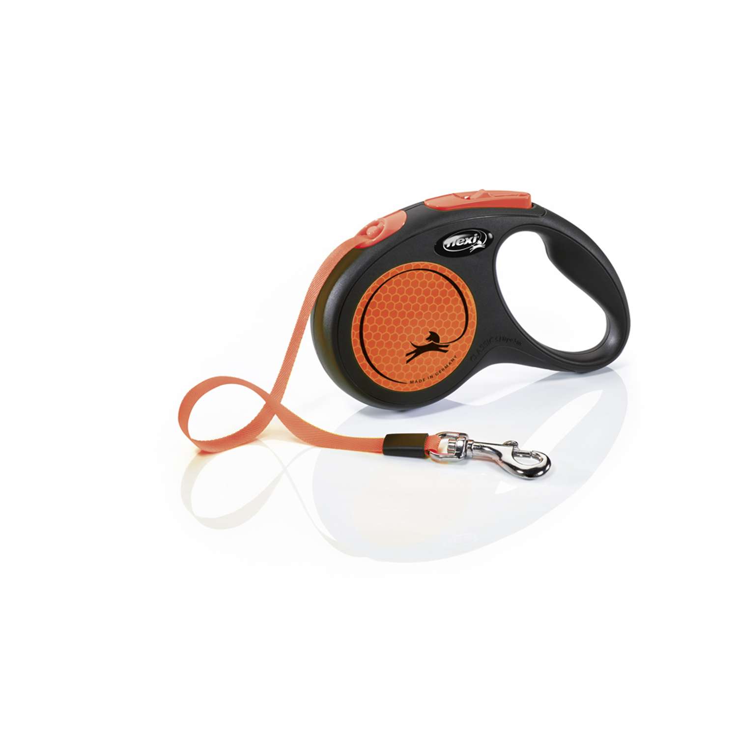 Flexi New Classic neon - 5 m bånd - Orange - S: 5 m