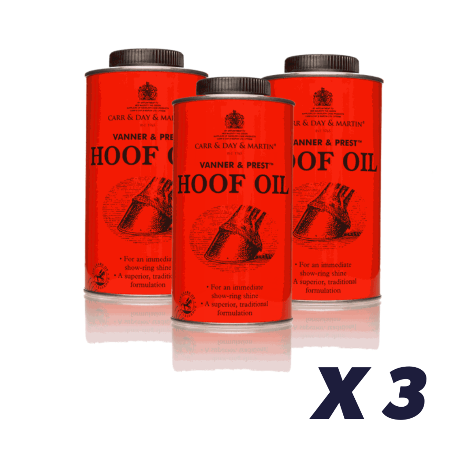 3 x CDM Vanner & Prest Hoof Oil - 500 ml - 500 ml