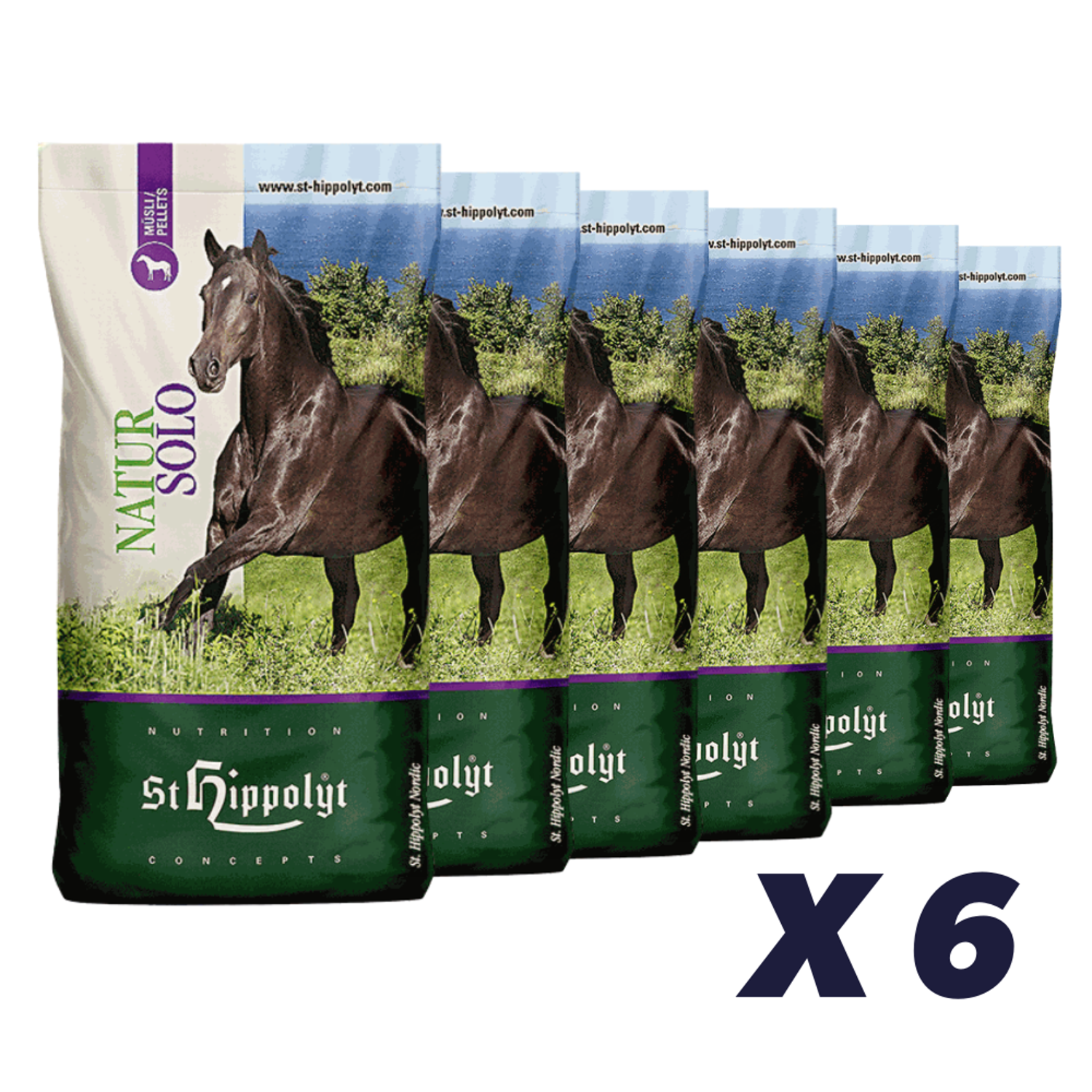 6 x NaturPellets SOLO 18 kg - 18 kg - Hestefoder