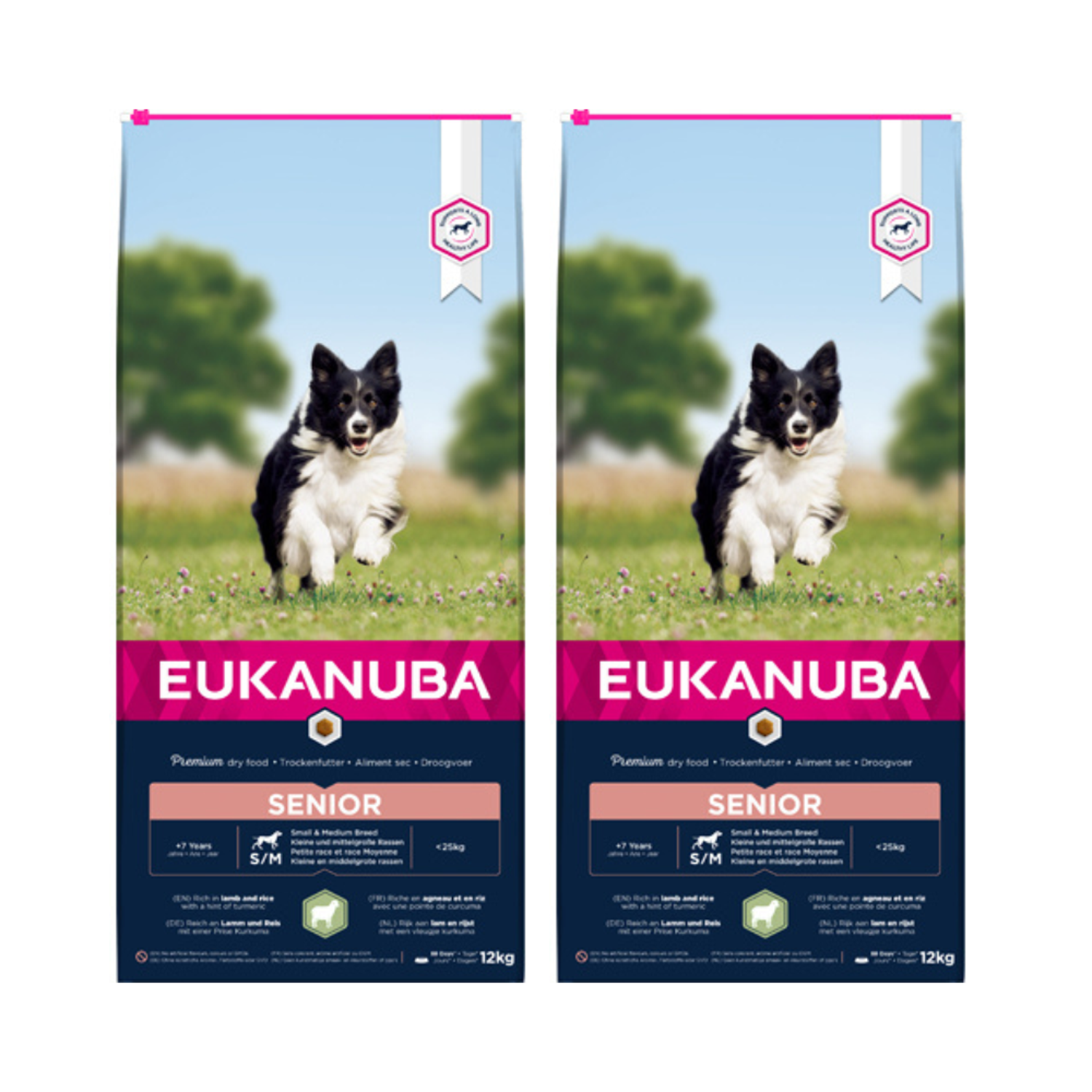 2 x EUKANUBA Senior Small/medium Breed Lam & Ris - 12 kg - Hundefoder
