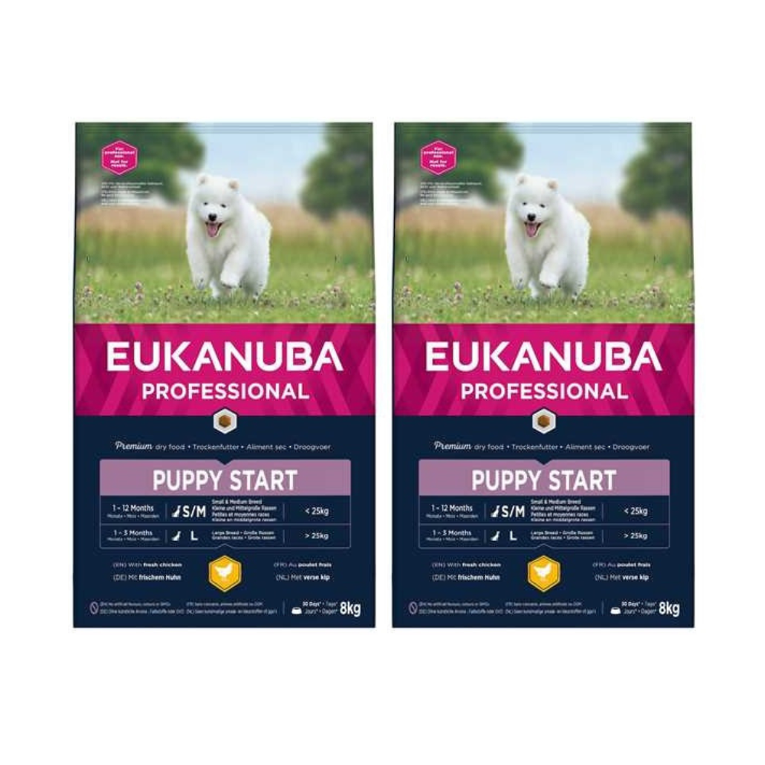 2 x EUKANUBA Puppy Start kylling 8 kg - 8 kg - Hundefoder