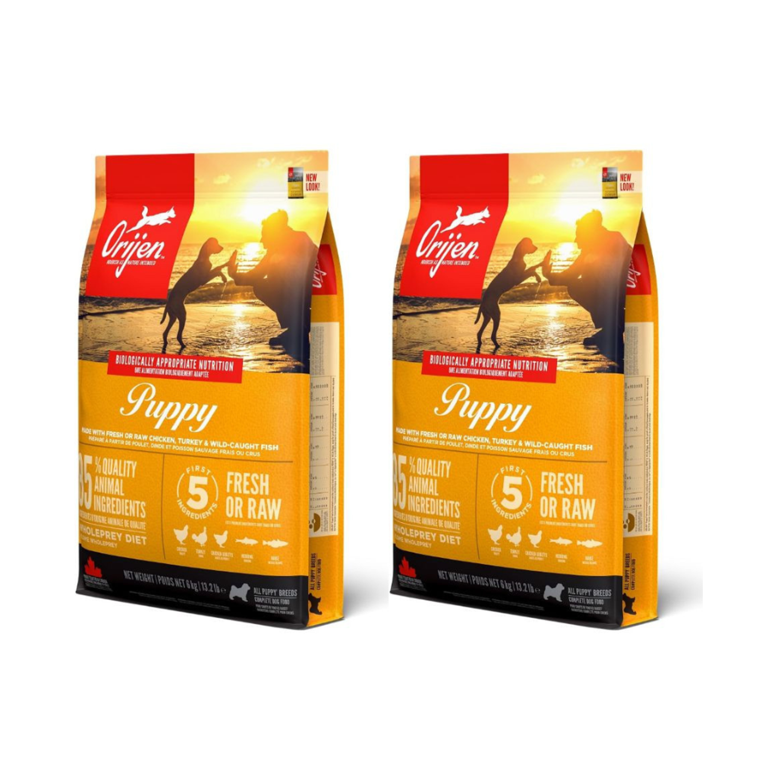 2 x ORIJEN Puppy - 11,4 kg - Hundefoder