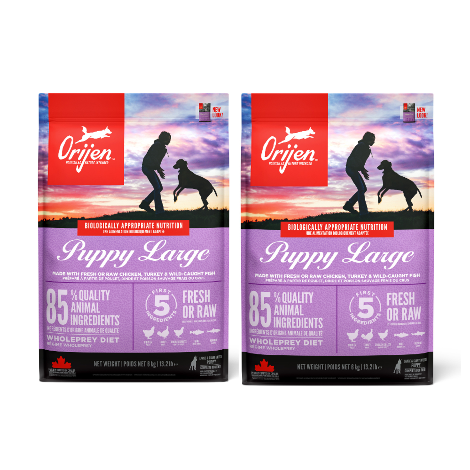 2 x ORIJEN Puppy Large 11,4 kg - 11,4 kg - Hundefoder