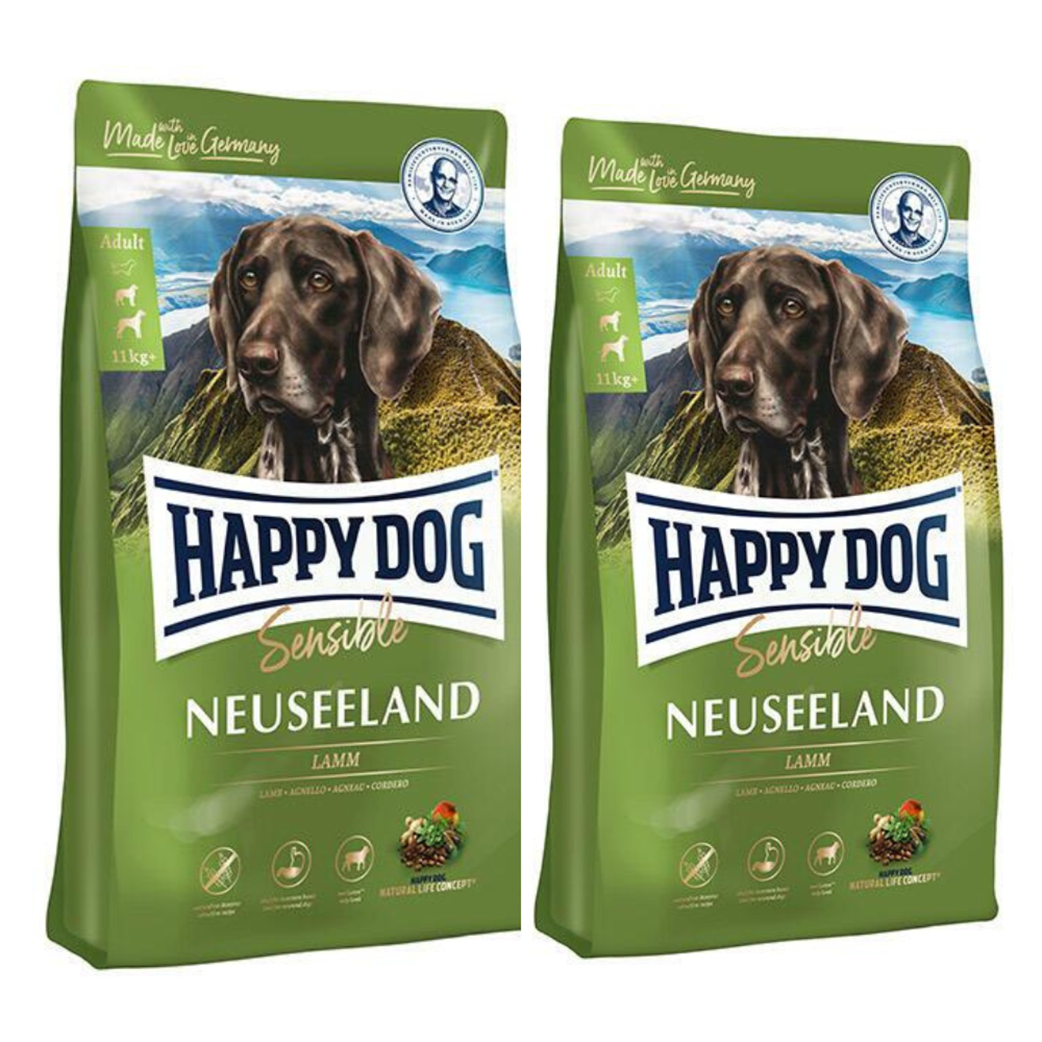 2 x Happy Dog Sensible Neuseeland - 11 kg - Hundefoder