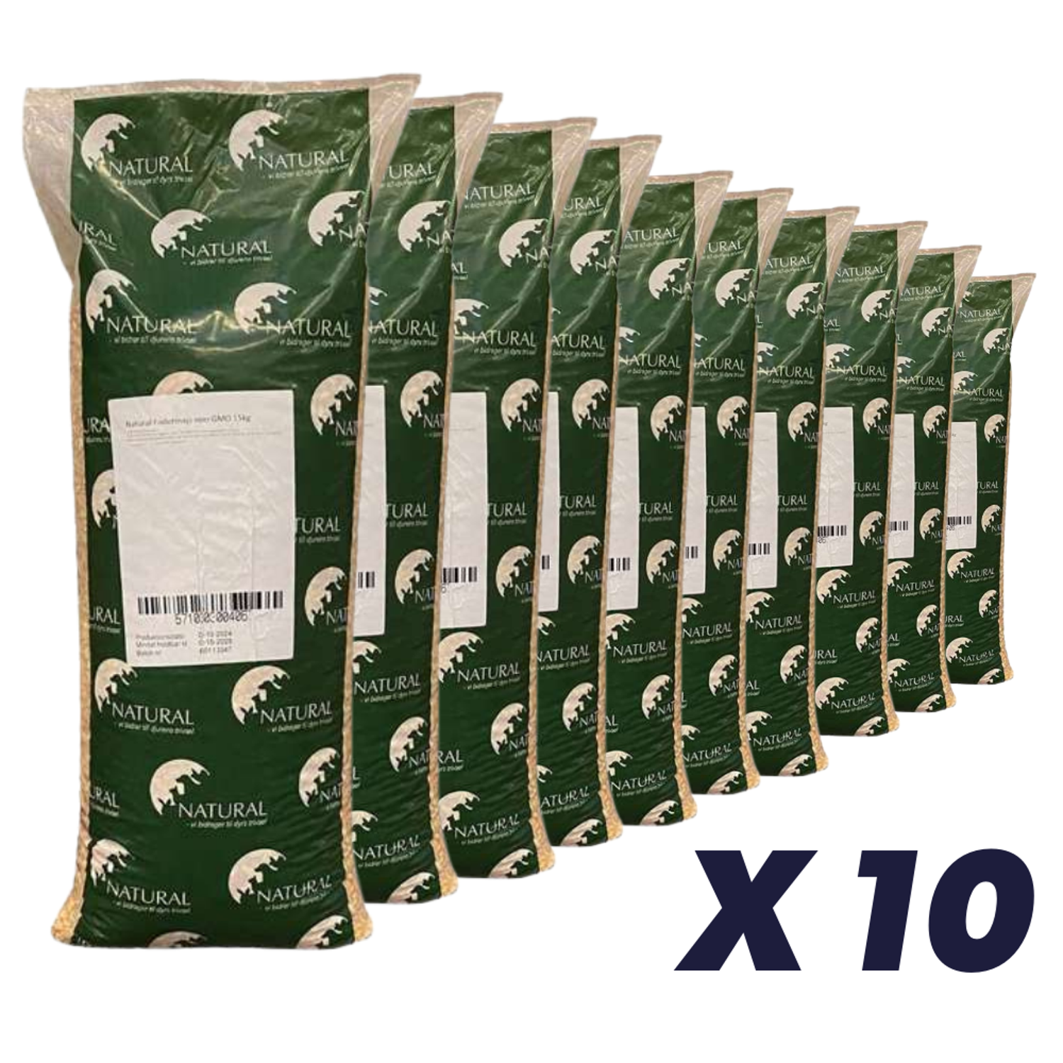 10 x Natural GMO-fri Fodermajs 15 kg - 15 kg
