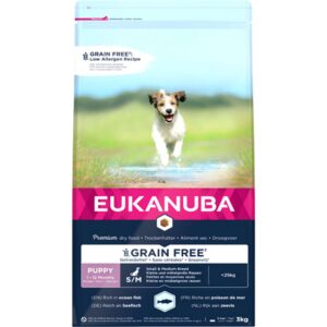 EUKANUBA Puppy & Junior Small/Medium Grainfree havfisk 3 kg / 12 kg