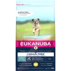 EUKANUBA Adult Small/Medium Grainfree kylling 3 kg / 12 kg
