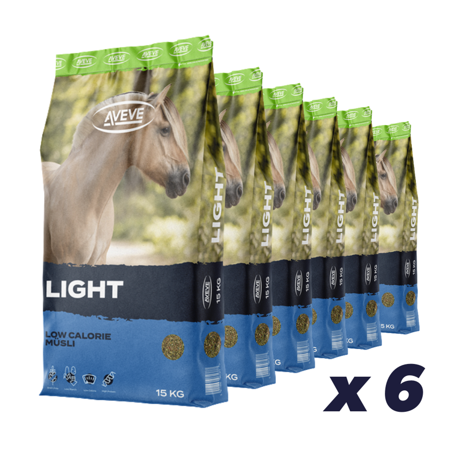 6 x AVEVE Light 15 kg - 15 kg - Hestefoder