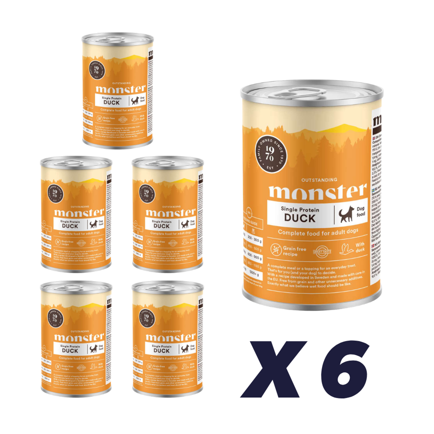 Monster Dog Adult Single And Dåse 6 x 400 g - Hundefoder