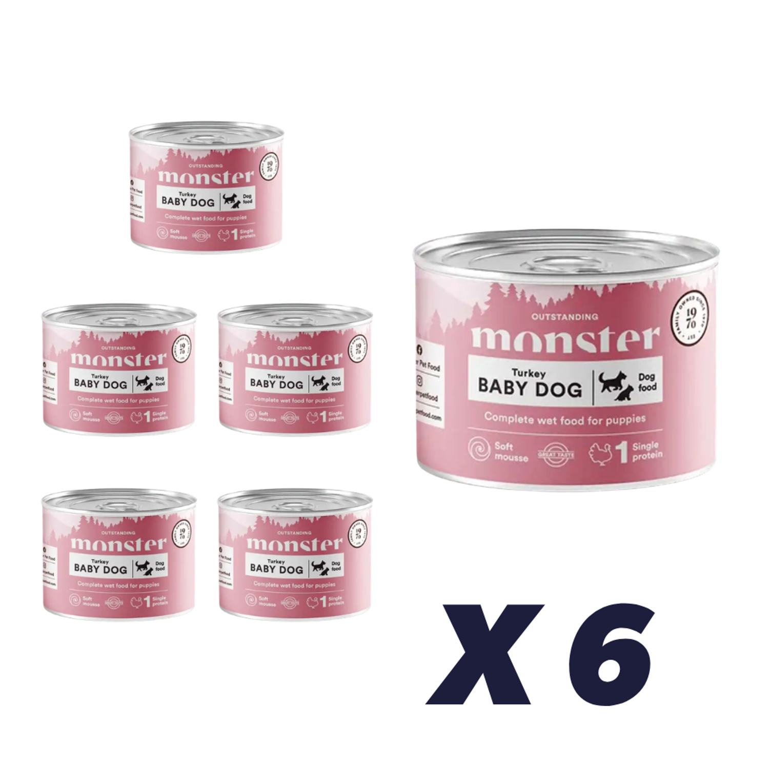Monster Dog Baby Mousse Dåse 6 x 190 g