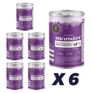 Monster Dog Multi Beef/ Kylling/ Game Dåse 6 x 400 g