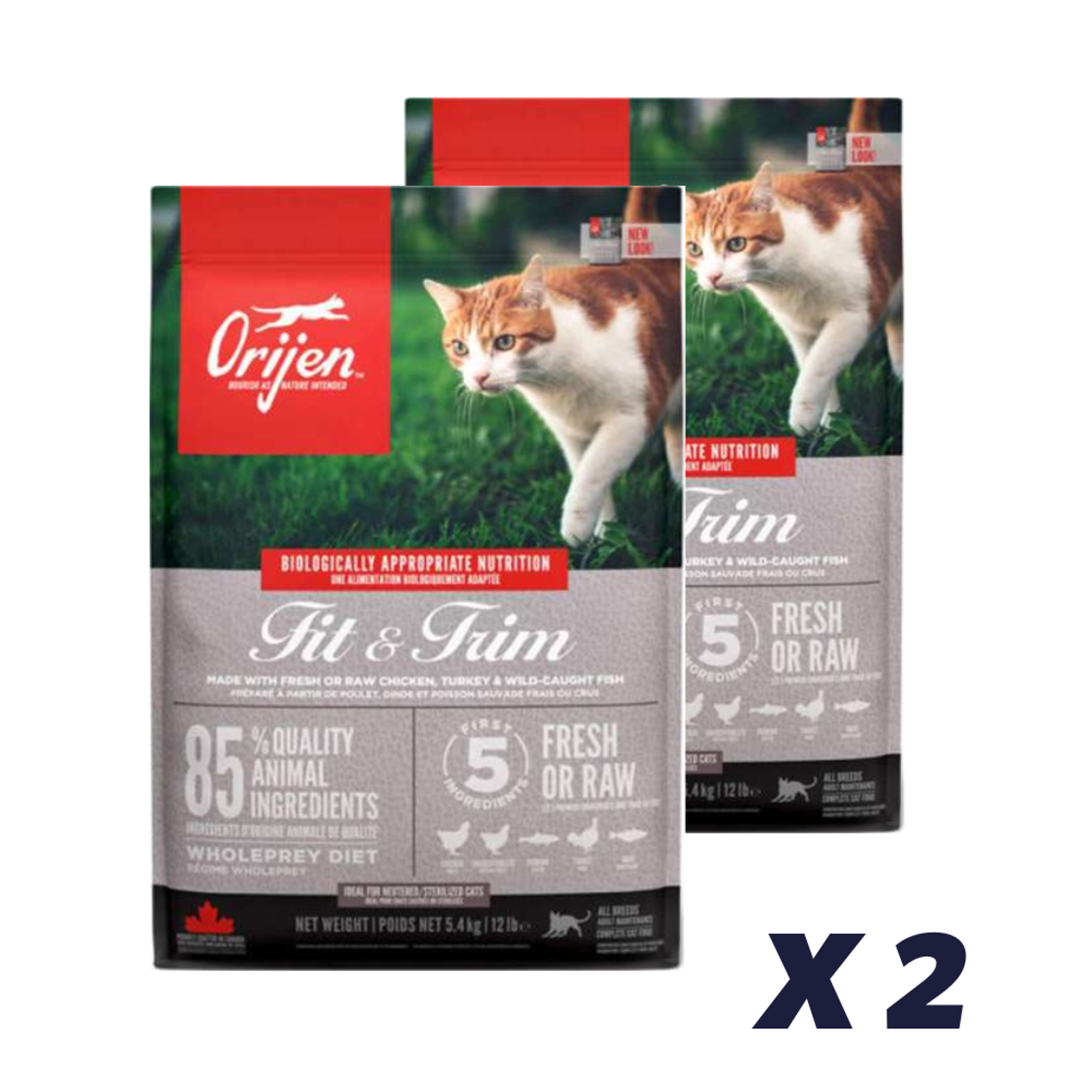 2 x ORIJEN CAT Fit & Trim - 5,4 kg - Kattemad