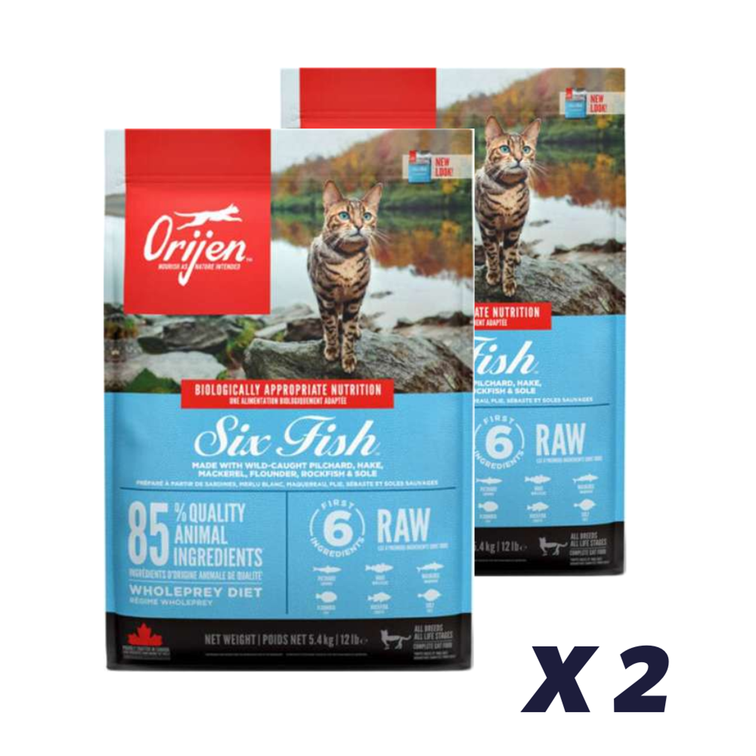 2 x ORIJEN CAT Six Fish - 5,4 kg - Kattemad