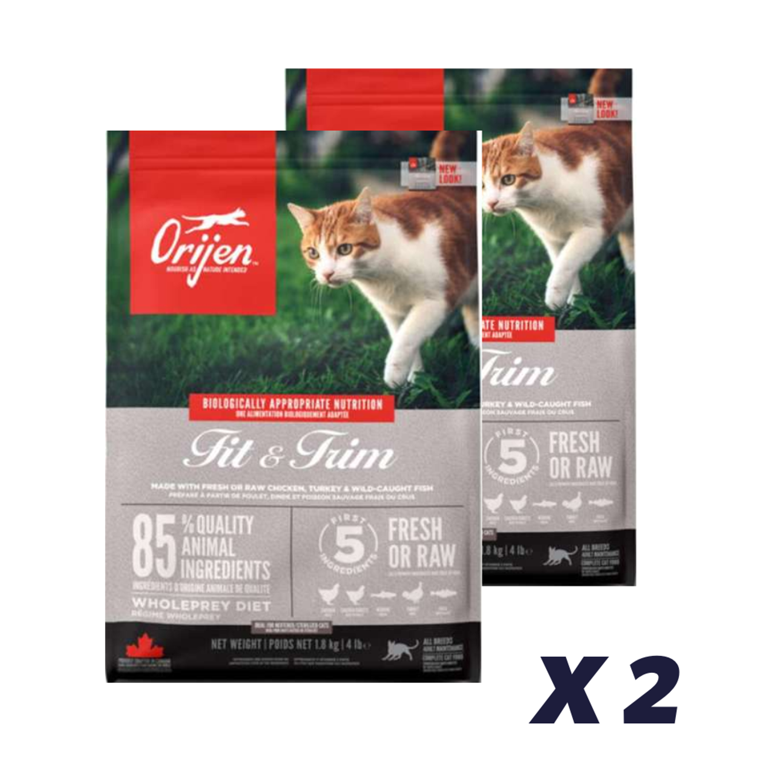 2 x ORIJEN CAT Fit & Trim - 1,8 kg - Kattemad