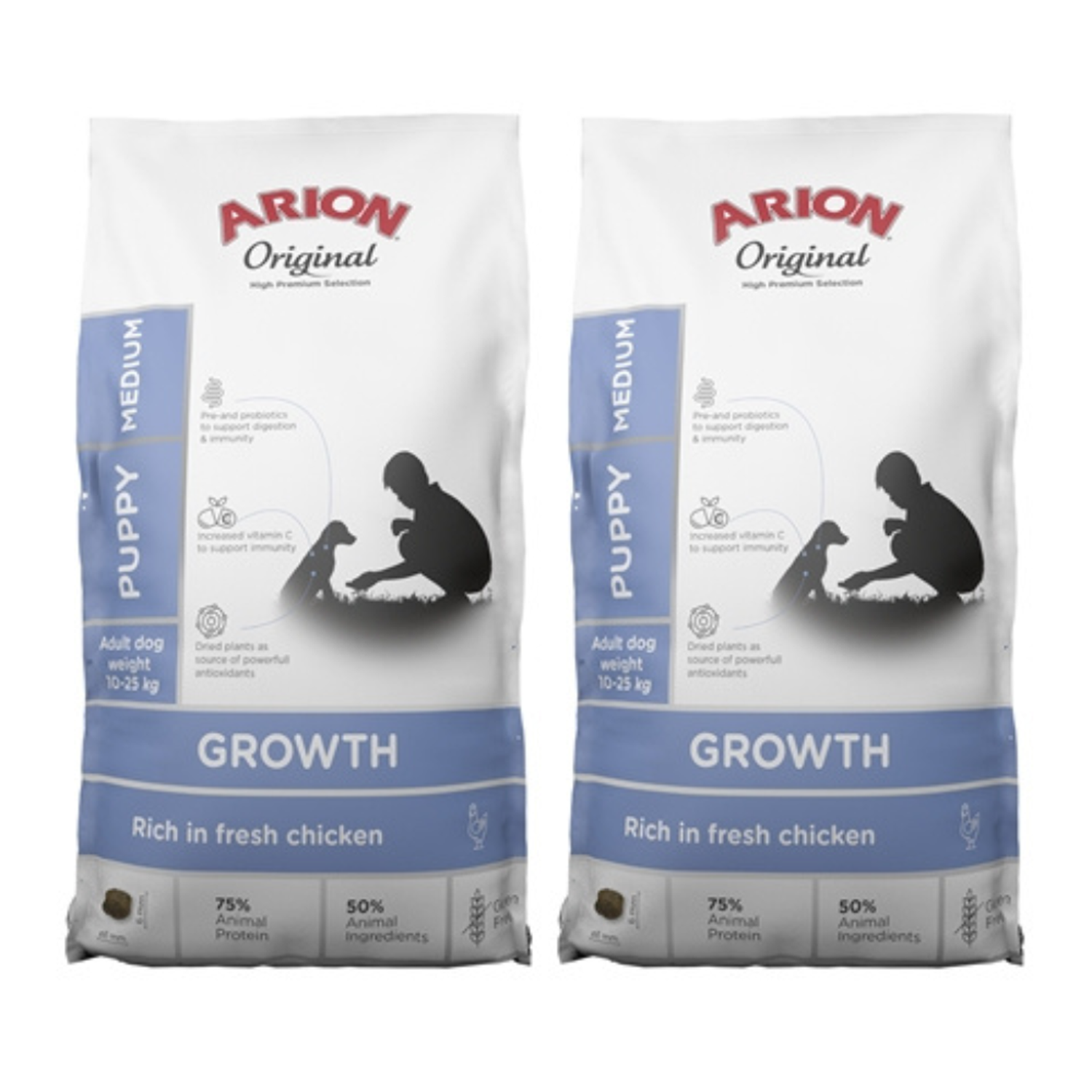 2 x ARION Original Growth Chicken Medium - 12 kg - Hundefoder