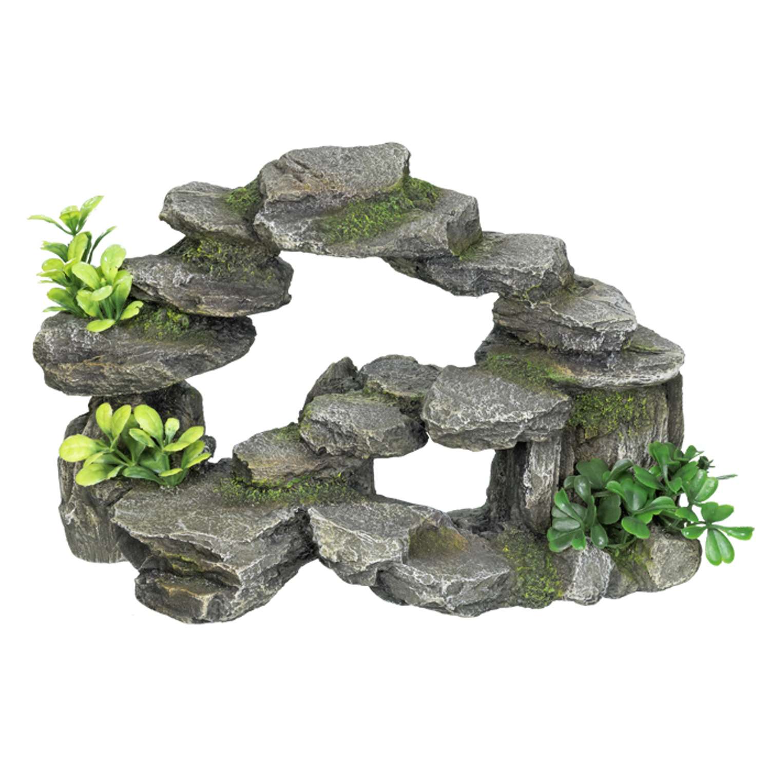 Akvariedekoration - Rocky Arch med plants