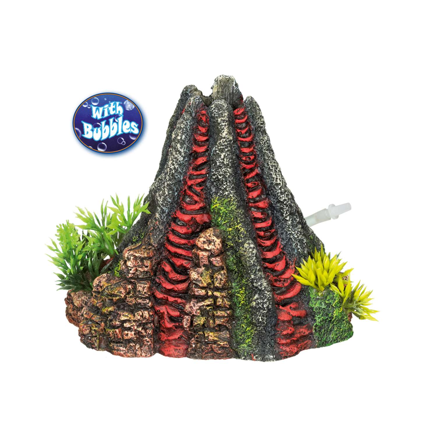 Akvariedekoration - Volcano med plants