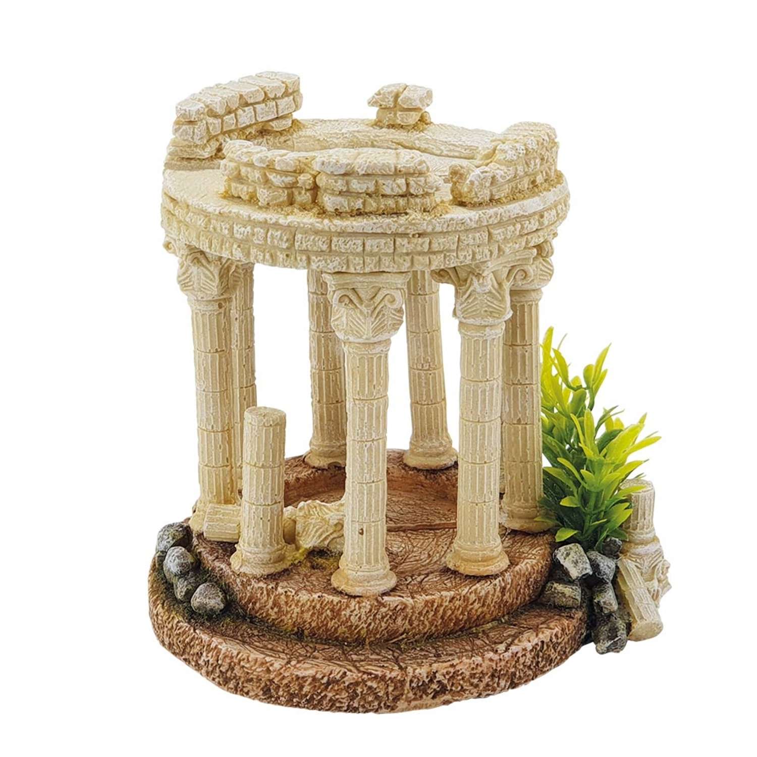 Akvariedekoration - Antique Column med plants