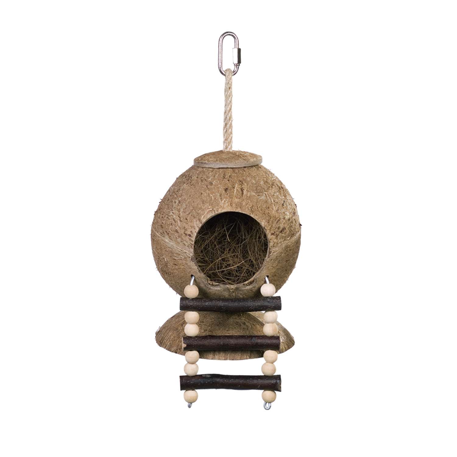 Kokosnød hus med stige - 31 x 11,5 cm