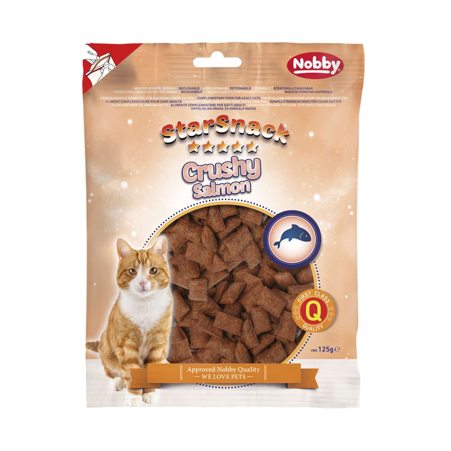 StarSnack Crushy Salmon Bag, 125 g