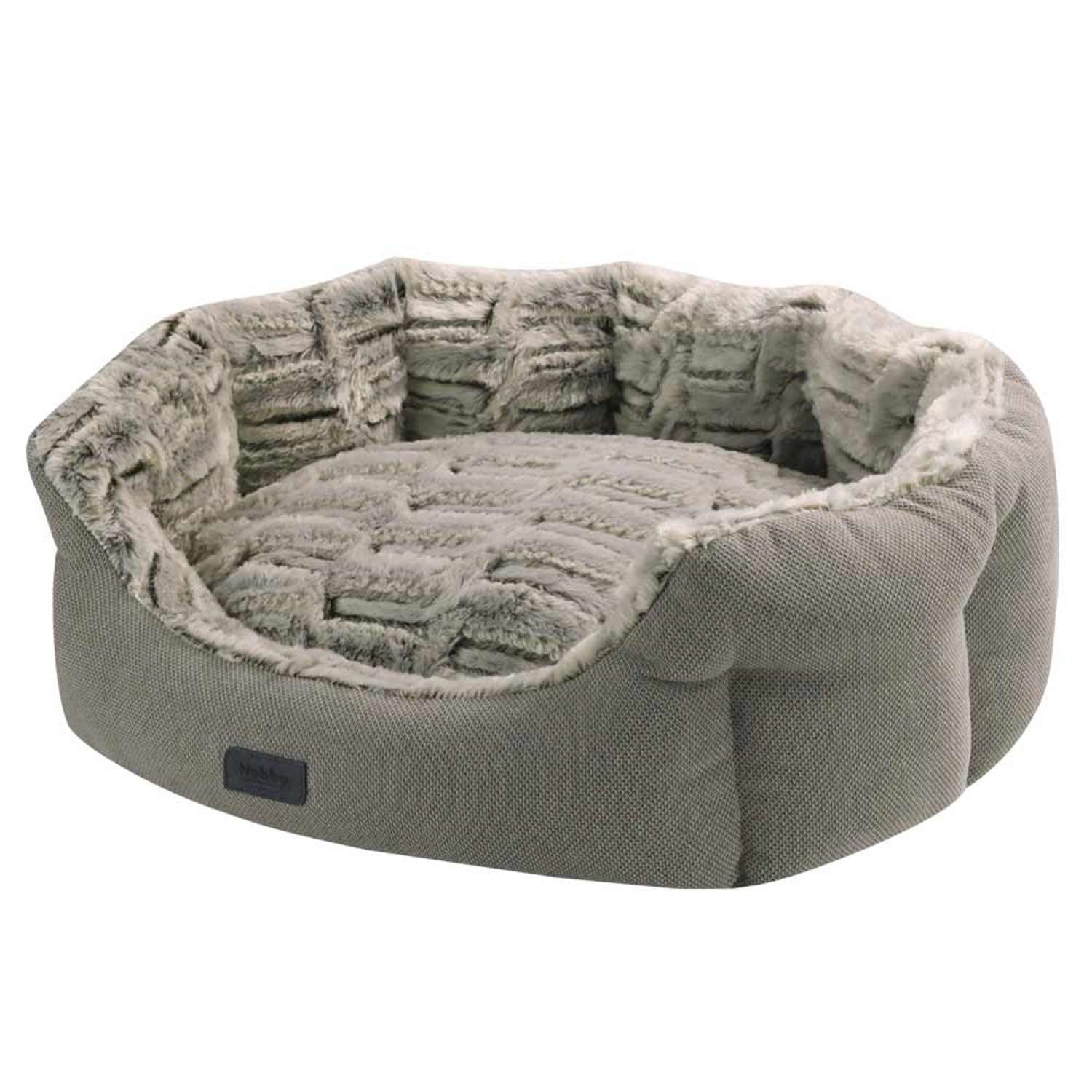 Komfort seng oval CACHO - 55 x 50 x 21 cm - Lysebrun