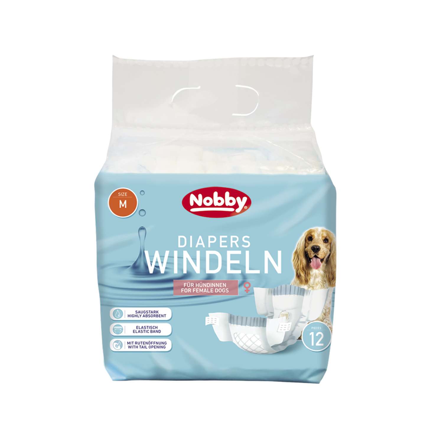 Bleer til hun hund 12 stk - M , 32 - 48 cm