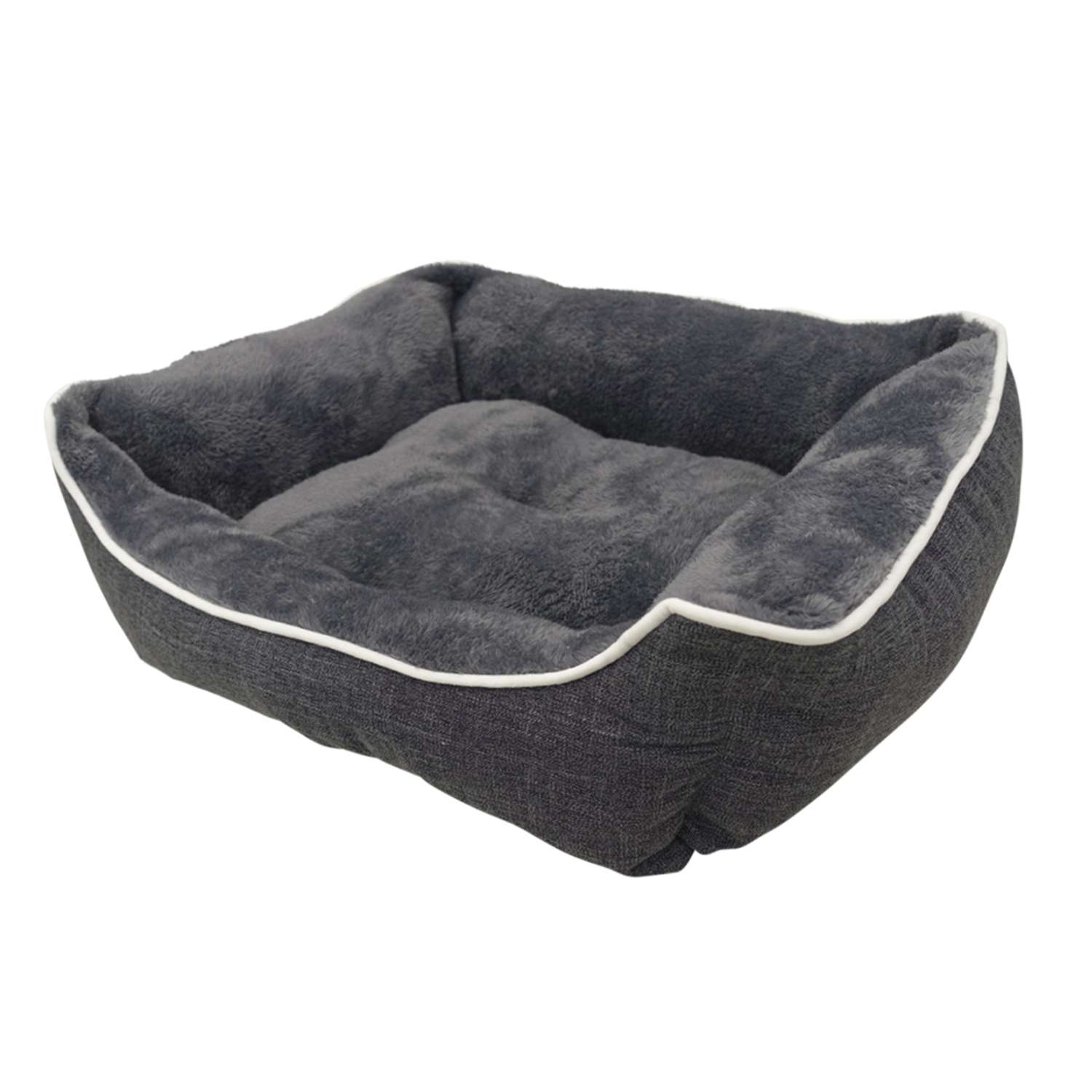 Komfortseng til hund firkantet Classic "ARNO grå - Grey - 62 x 50 x 17 cm