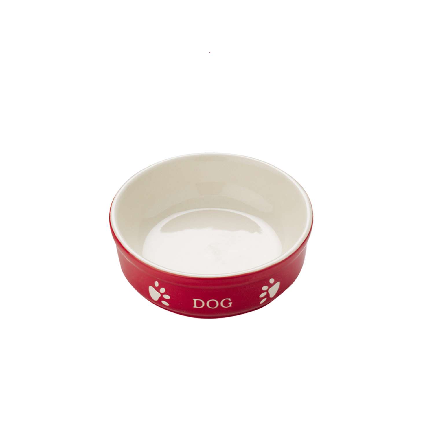 Dog keramikskål - Red - 12 X 12 X 3,7 cm, 130 ml