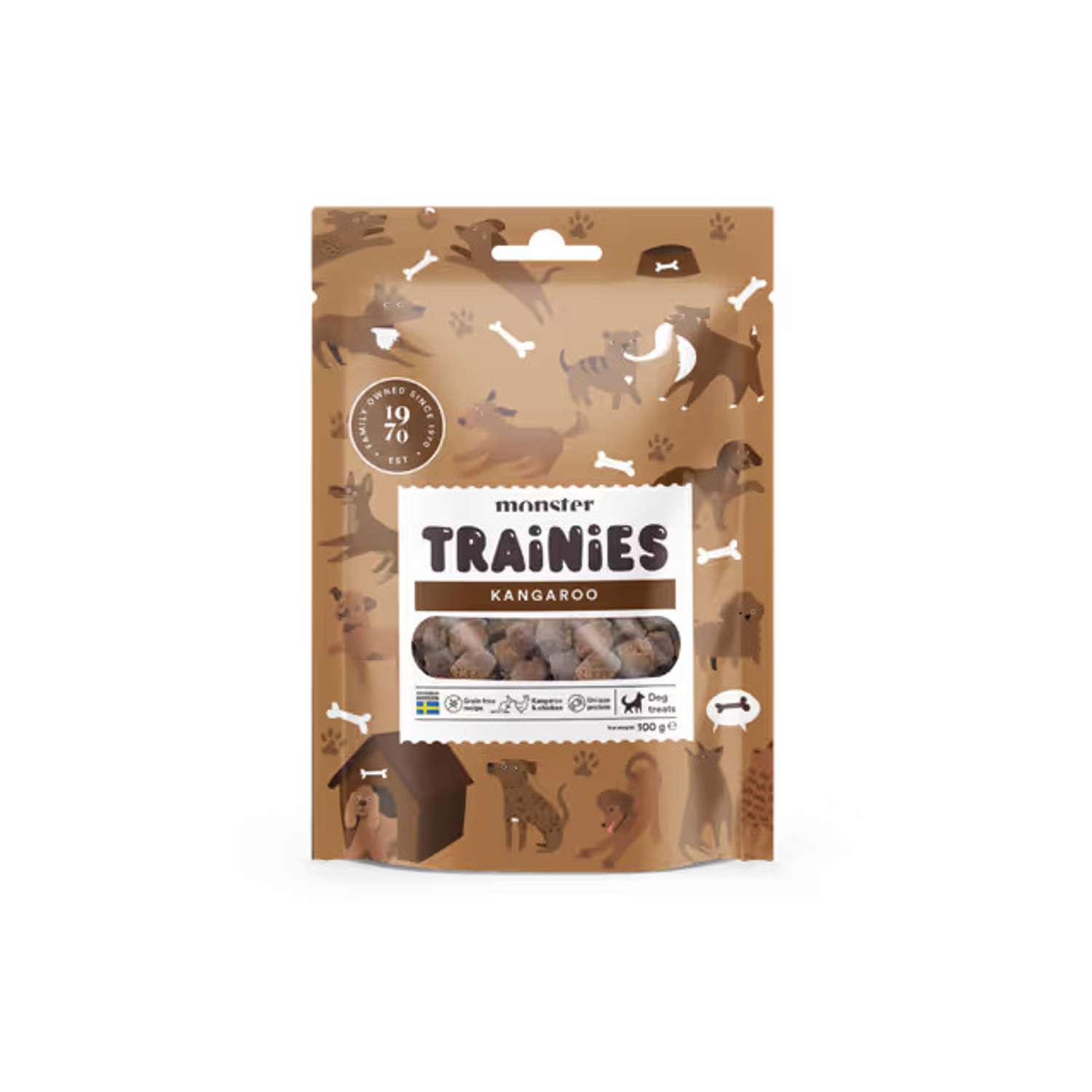 Monster Dog Treats Trainies Kangaroo 100 g - Hundesnacks / Godbidder