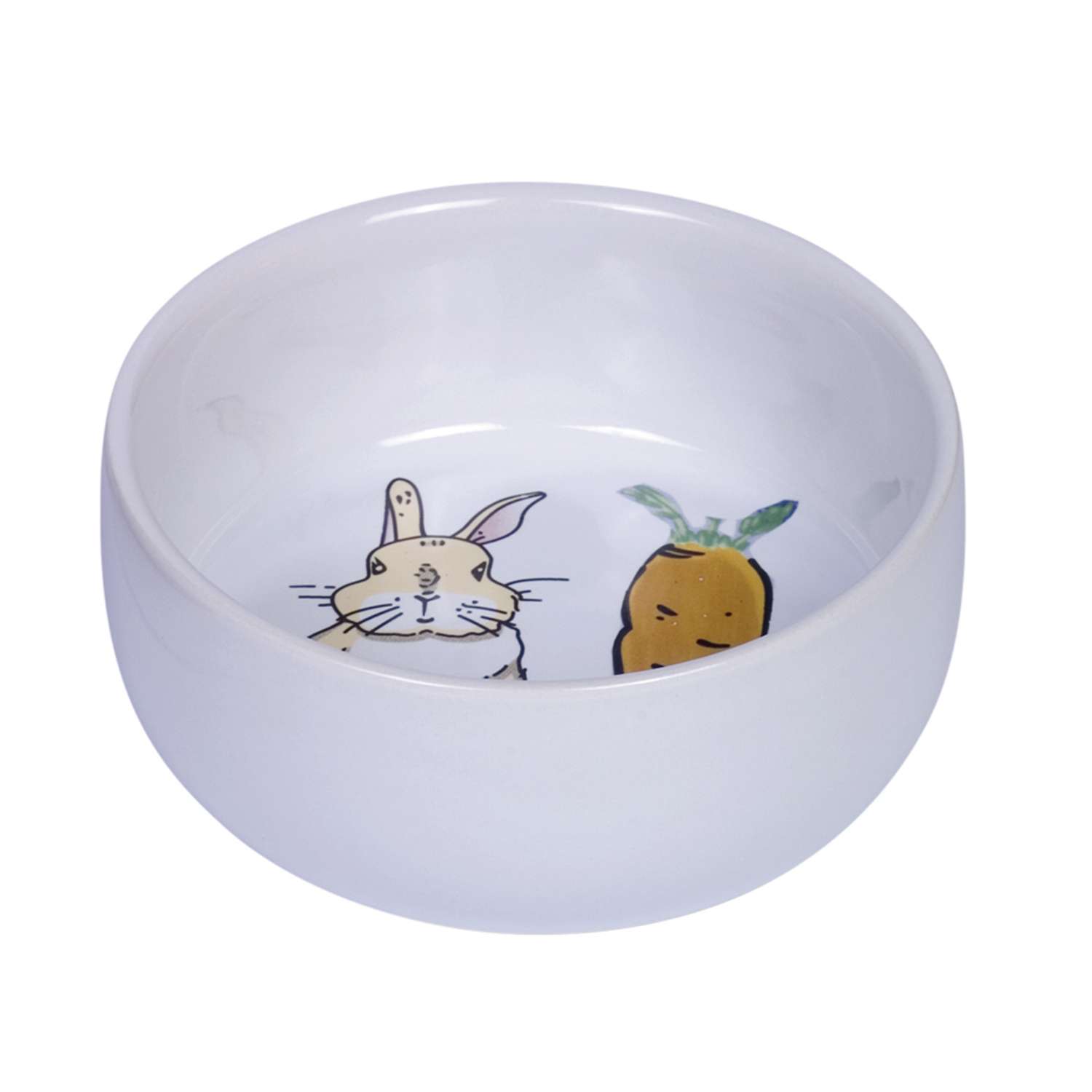 Keramisk gnaver skål "Carrot Plus" grå/gul - Ø 11cm x 4,5 cm, 300 ml - White